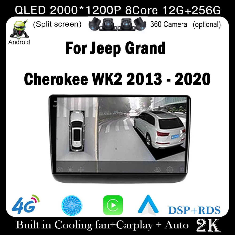 

9-дюймовый для Jeep Grand Cherokee WK2 2013-2020 QLED DSP Android 14 Автомобильный радиоприемник GPS-навигация Стерео