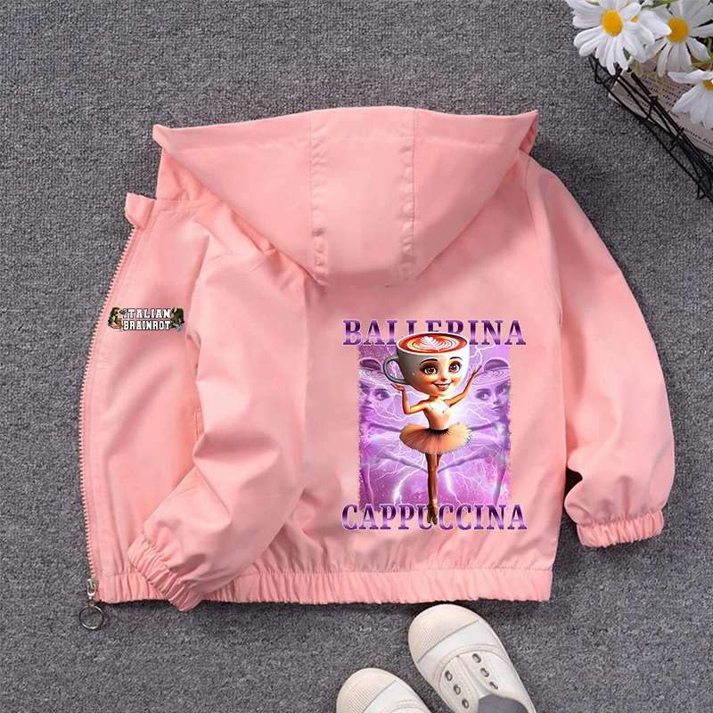 Chaqueta italiana Brainrot para niños, chaquetas con capucha impermeables con estampado Tralalero Tralala, ropa para niños, abrigos rompevientos