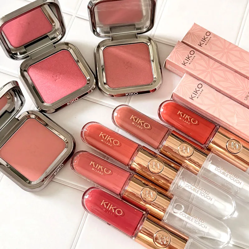 Kiko Limited Edition Pink Lips Set Lip Scrub Double Headed Lipstick Transparent Mirror Non Fading Non Stick Cup Lip Gloss Makeup