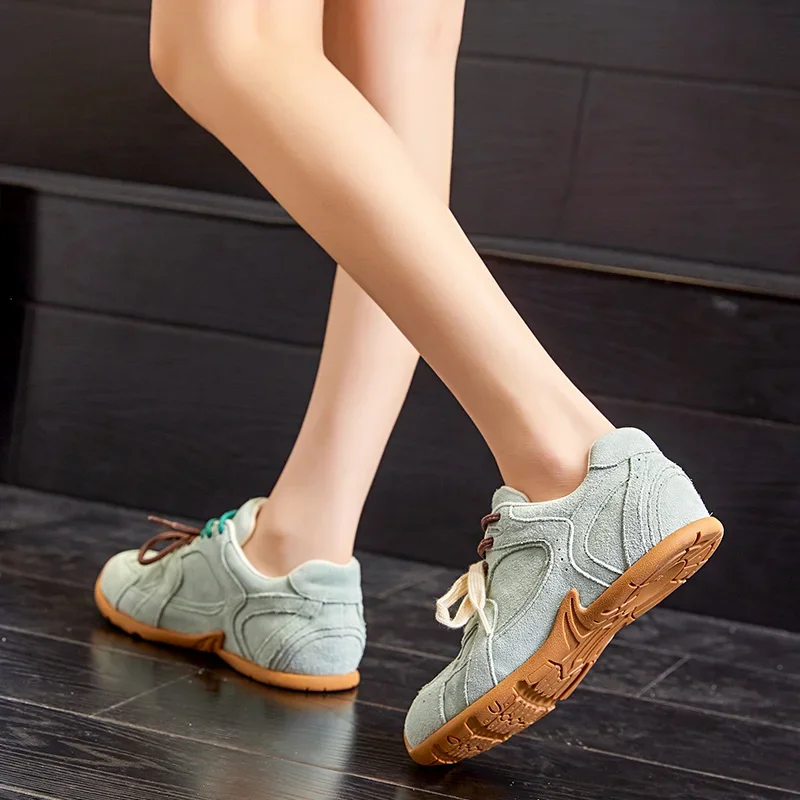 Vintage Suede Leather Women Sneakers 2026 Fashion Gump Style Casual Shoes Retro Runner Trainer Versatile Ladies Sport Footwear