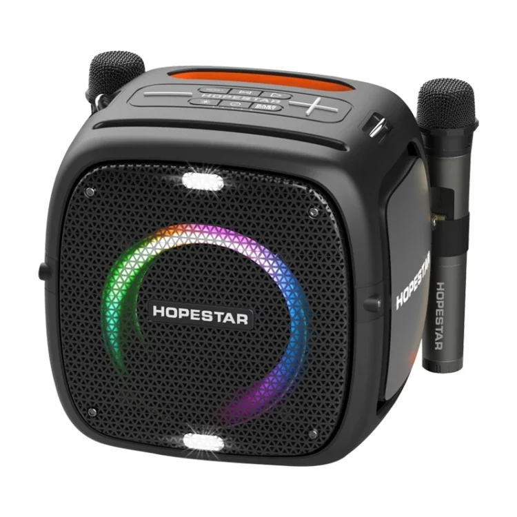 

High Quality HOPESTAR Party One RGB Lighting Wireless Speaker Portable Flashing LED Outdoor Smart Waterproof Speaker With Mic