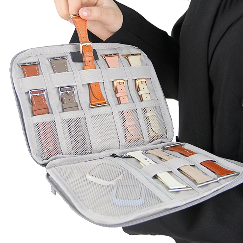 Multifunction Watch Straps Storager Watchband Storage Box Portable Travel Pouch Digital Organizer Bag For USB Data Line Charger