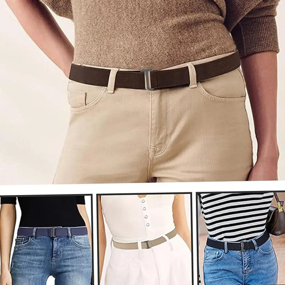 Cintura larga elastica da donna Decorazione gonna semplice Cintura regolabile invisibile senza fibbie Cintura per pantaloni jeans