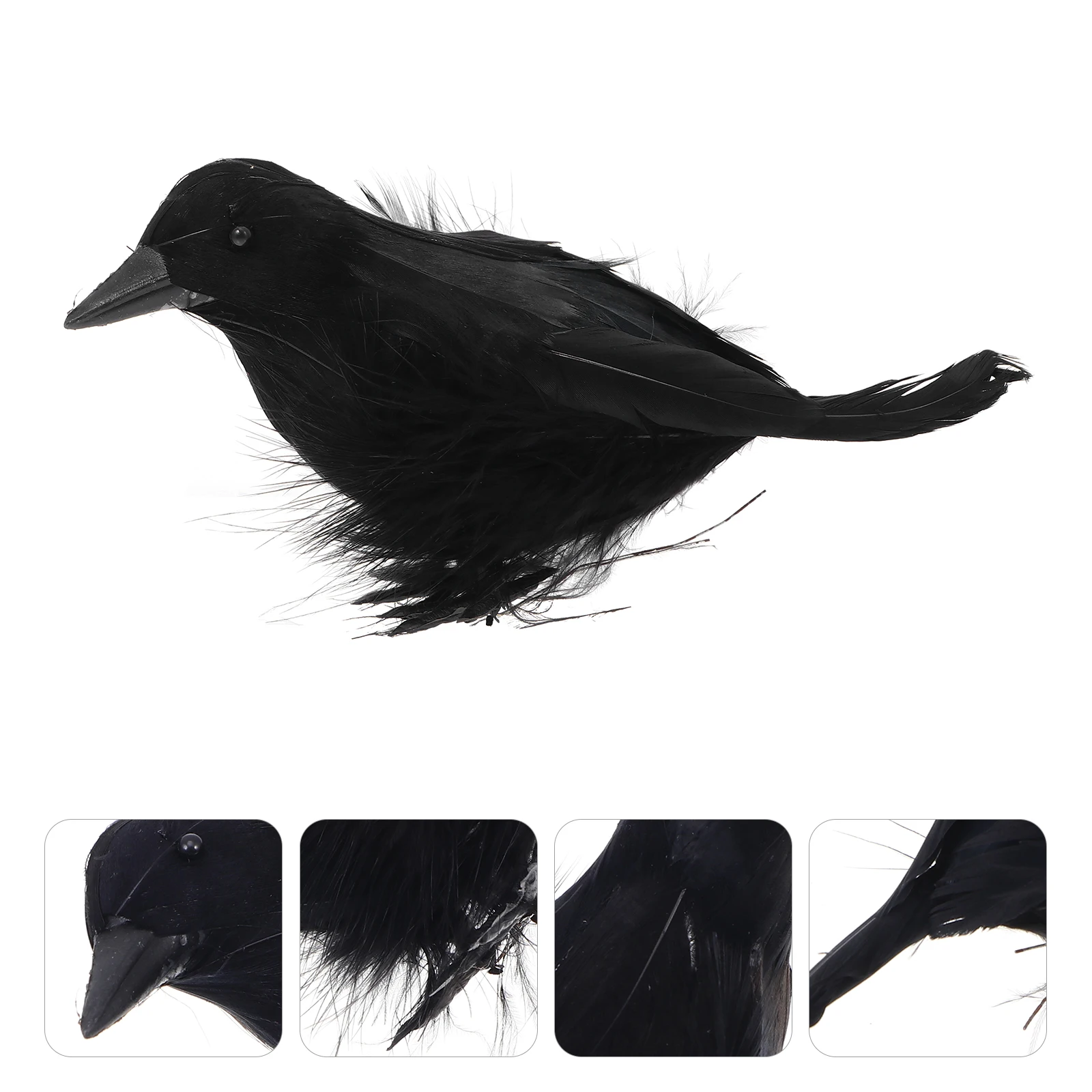 

3pcs Crow Decoration Plastic for Halloween Bars Festive nament Realistic Design Suitable Desktop