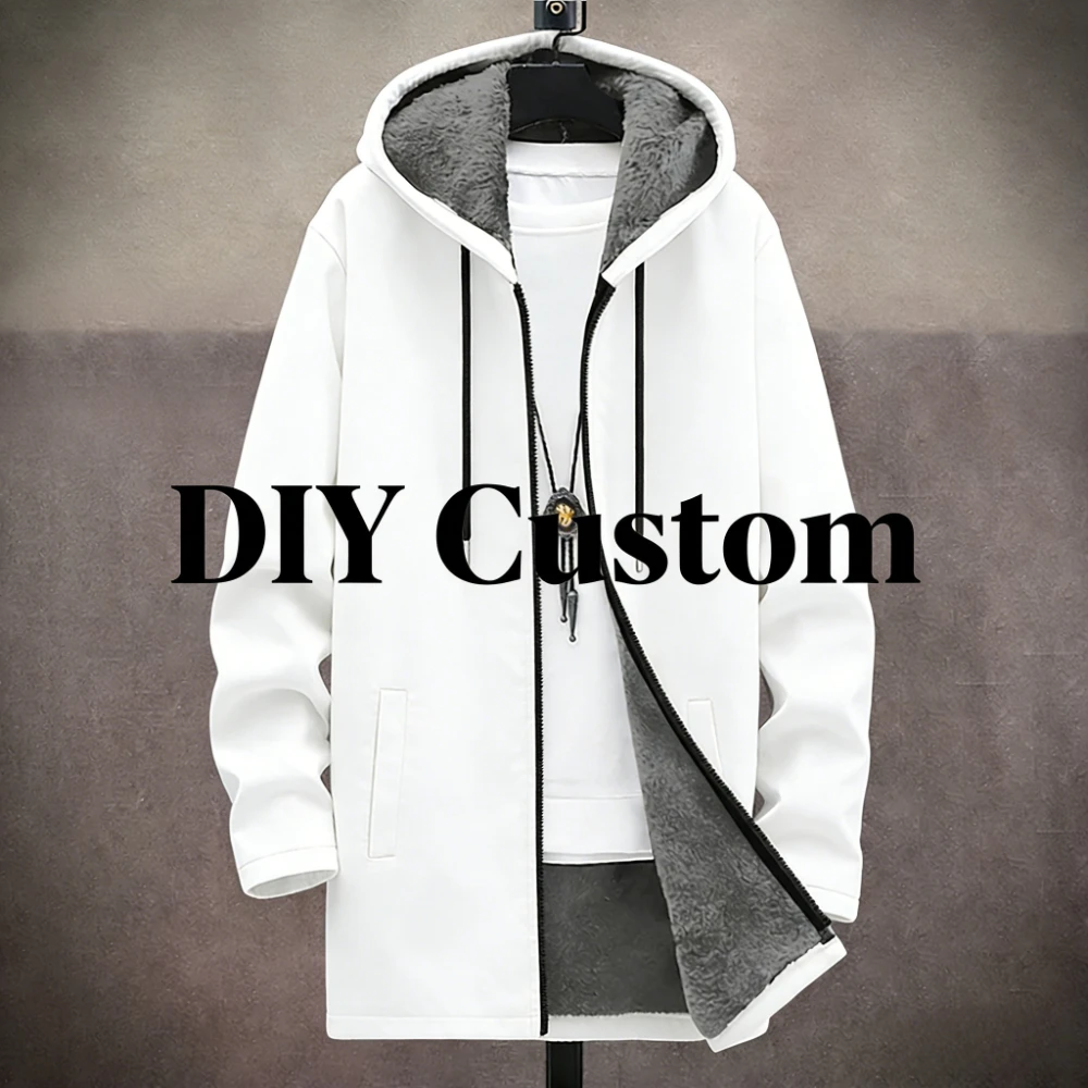 

Настраиваемая куртка с капюшоном, пальто, капюшон на флисовой подкладке, шнурок, сделай сам, персонализированная верхняя одежда на молнии, уличная одежда, повседневная толстовка на заказ