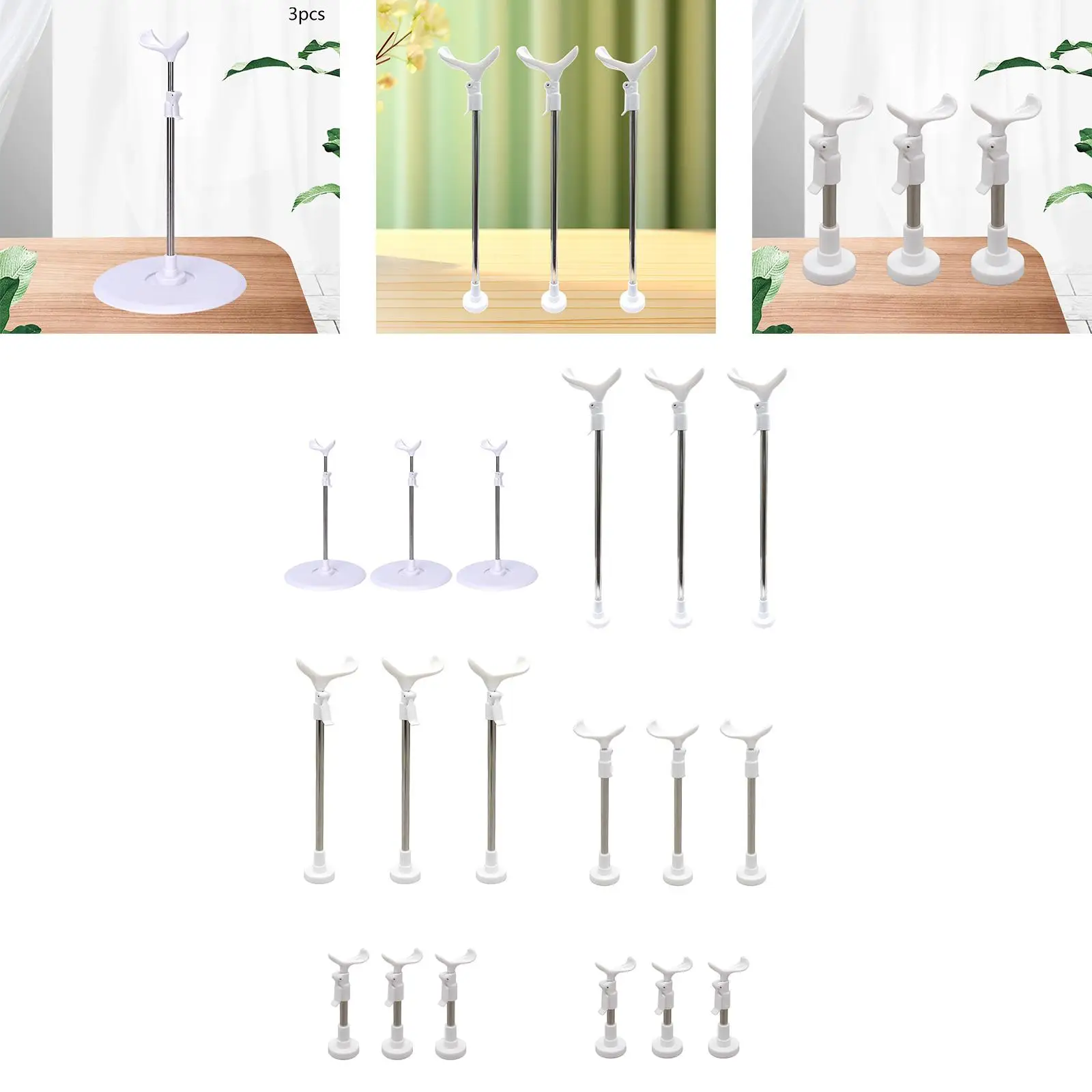 

3x Doll Stand Doll Bracket Decoration Stainless Organizing Waist Clip Mini Doll