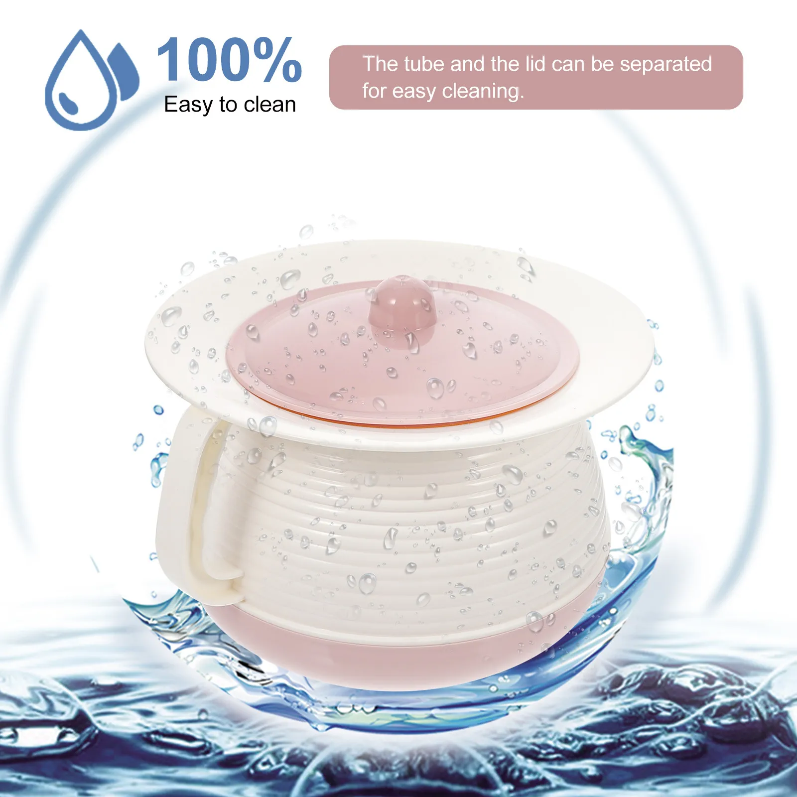 

1Pcs Premium Thick Plastic Chamber Pot with Cover Leak Proof Urine Pot for Seniors Adults Portable Handle Spittoon