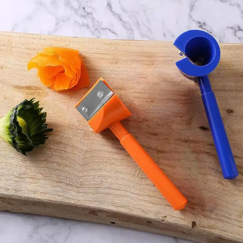 Vegetable Curler Peeler Carrot Cucumber Curler Garnishing Tool Convenient Fruit Carving Tools Spiral Shred Slicer for Radishes