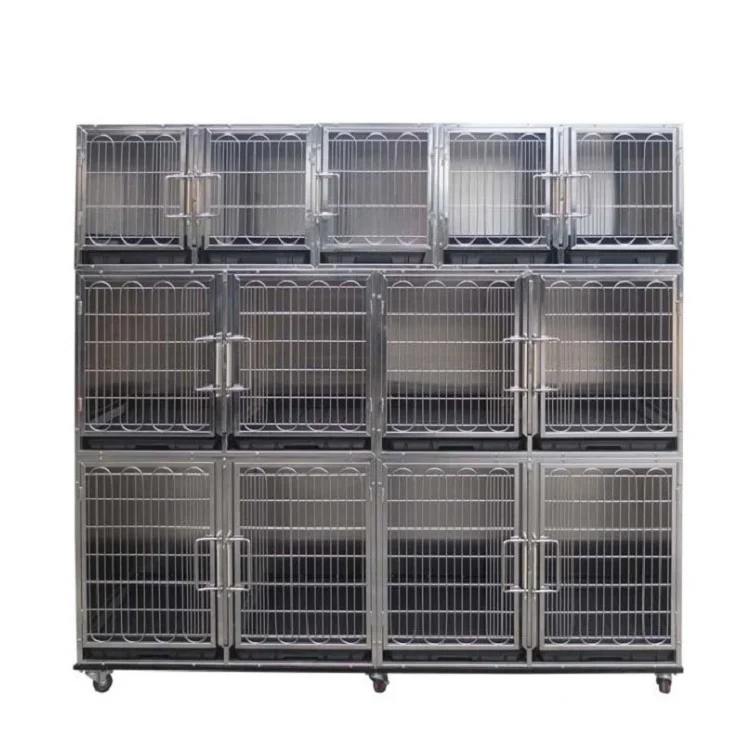 EURPET large 13 doors high quality 304 stainless steel multifunctional composite dog suite kennel cages with lock for veterinary