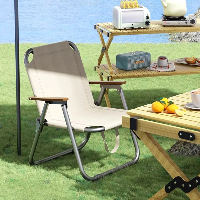 

Armchair High Backrest Camping Chair Dining Beach Camping Chair Equipment Tent Fishing Silla De Campamento Camping Supplies