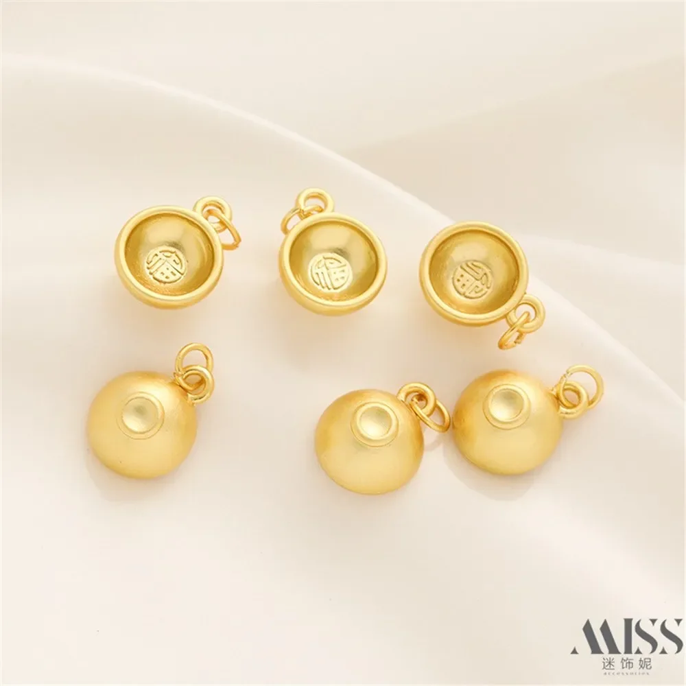 14K حقيبة الذهب اللون فو شخصية صغيرة وعاء الذهب قلادة DIY بها بنفسك اليدوية قلادة صغيرة سوار قلادة مجوهرات اكسسوارات