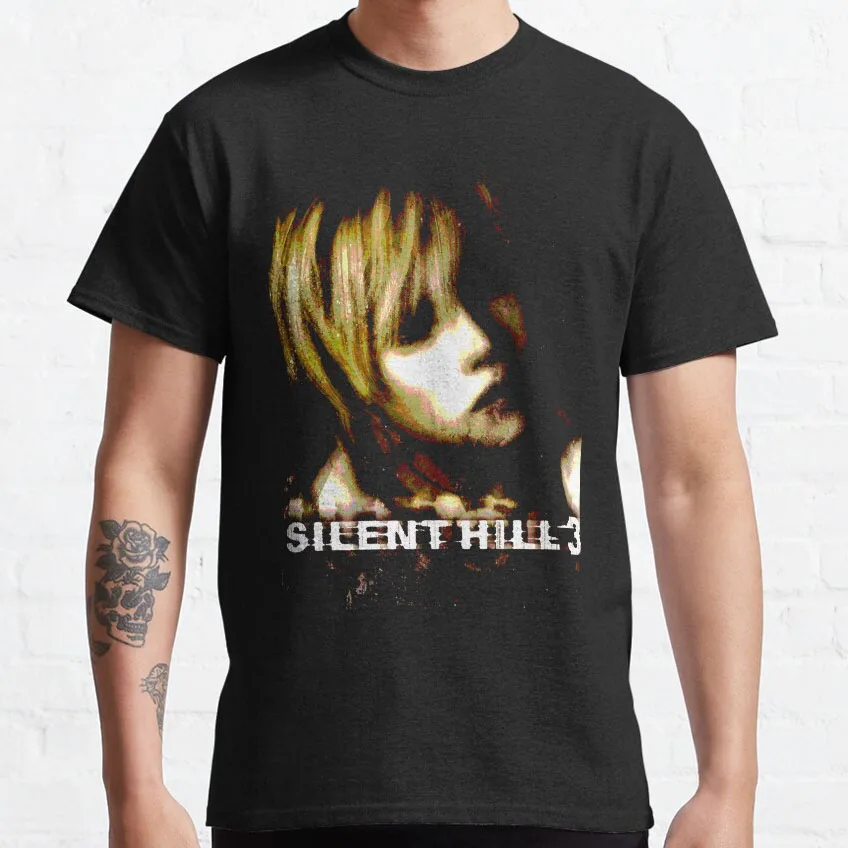 

Retro scary game Silent Hill 3 japan Horror Movie Game graphic t shirts For men Harajuku Printed large size tops 100% cotton
