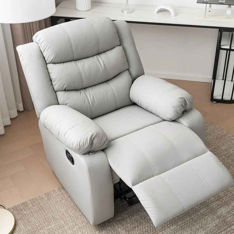 # Modern Leather Lift-up Flat Reclining Leisure Sofa Chair Living Room Bedroom Home Office Hotel Use-Multi-functional Lazy Sofa