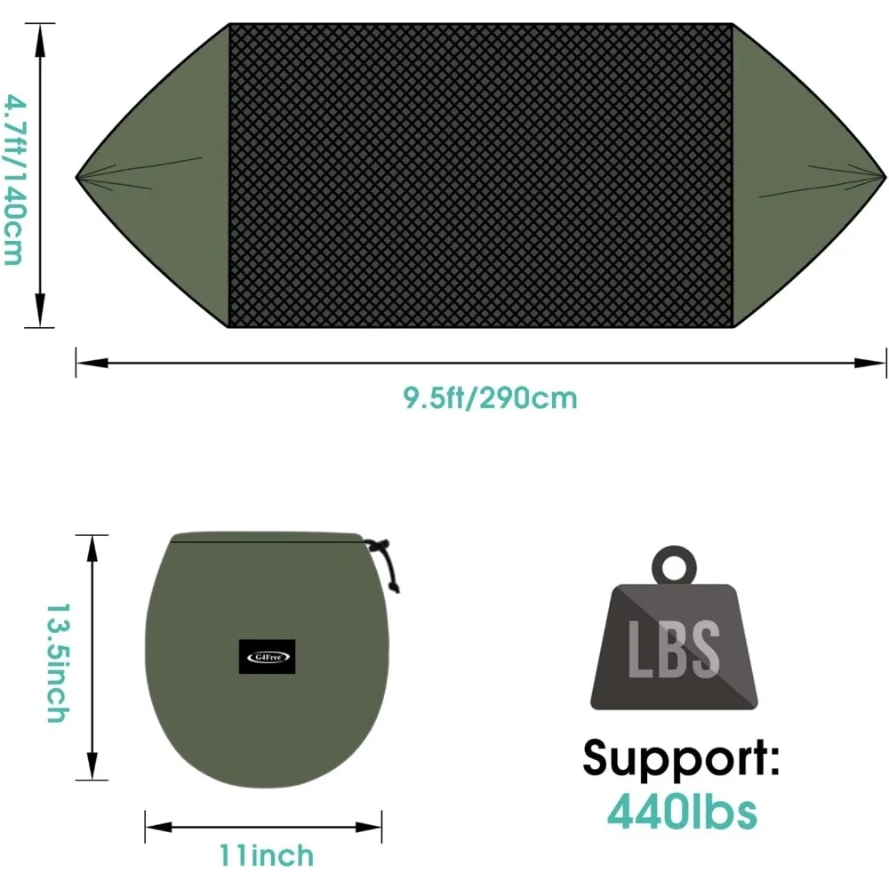Большой Гамак для кемпинга G4Free с москитной сеткой, на 2 человек, всплывающий парашют, легкие ремни для искусственной елки, качели
