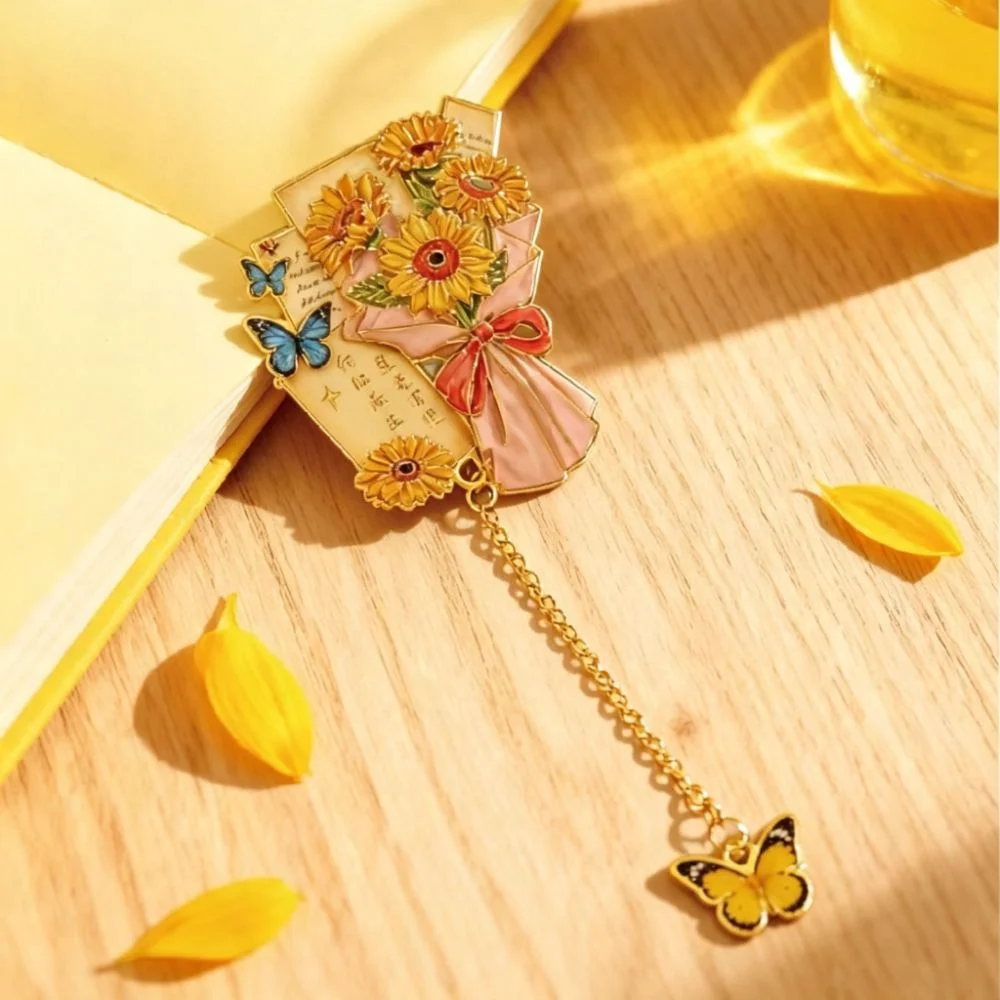 Iris Flower Metal Iris Flower Bookmark Creative Vintage Iris Flower Bookmark Chinese Style Sturdy Decorative Bookmark