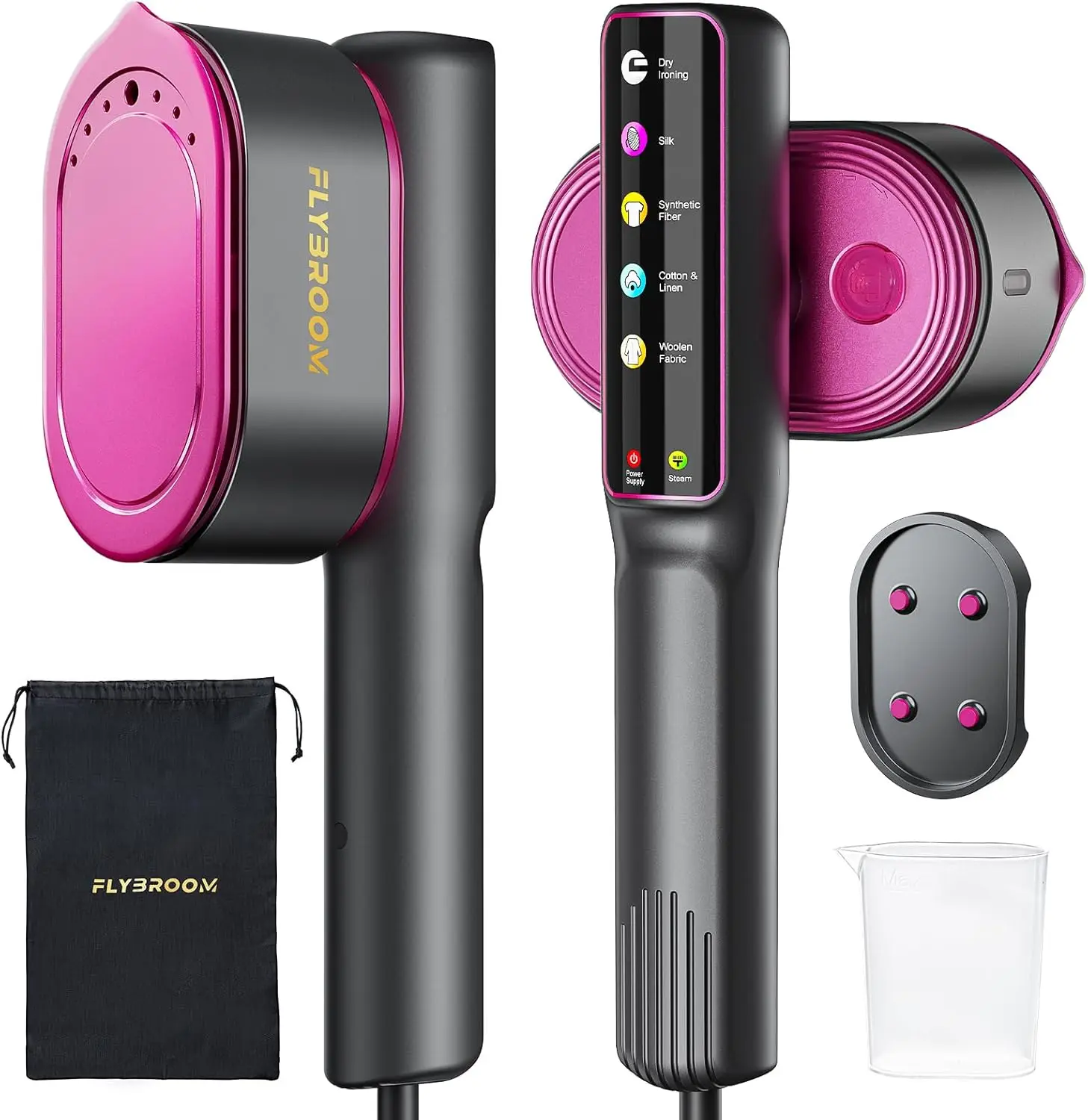 

Portable Clothes Steamer & Iron 2-in-1, 1200W Fast Heat-Up, LED Touch Display with 5 Modes, Ceramic Panel for Home Travel