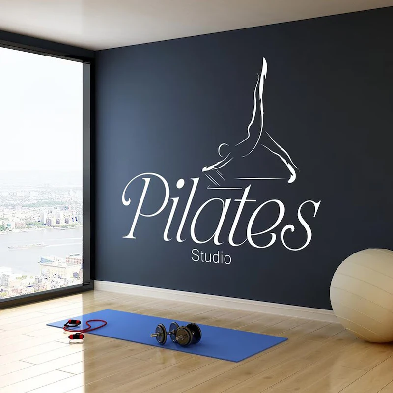 

Pilates Studio Sticker Wall Decal Motivational Yoga Quote Wall Sticker Home Pilates Decoration 4D37