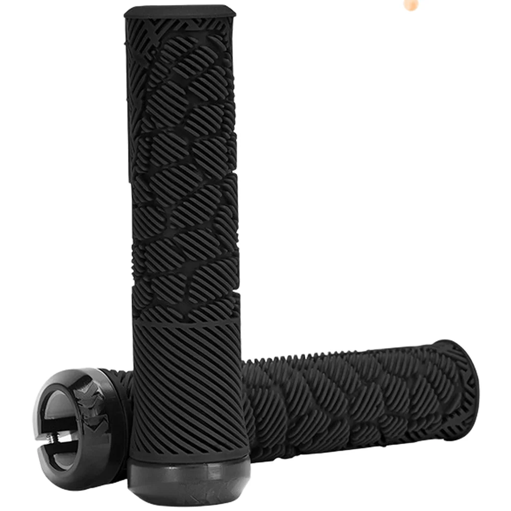 

Bike Handlebar Grips With Lock Ring For Mountain Bikes Anti-Slip TPE&PP5 Deep Textures Shock Absorption 1 Pair Grips