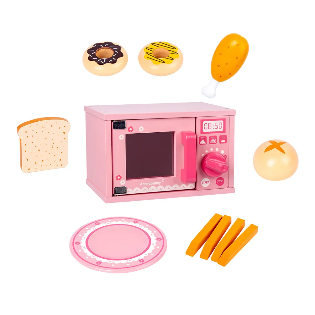 Simulation Microwave Oven Interactive Toy Wooden Small Simulated Kids Supply Household