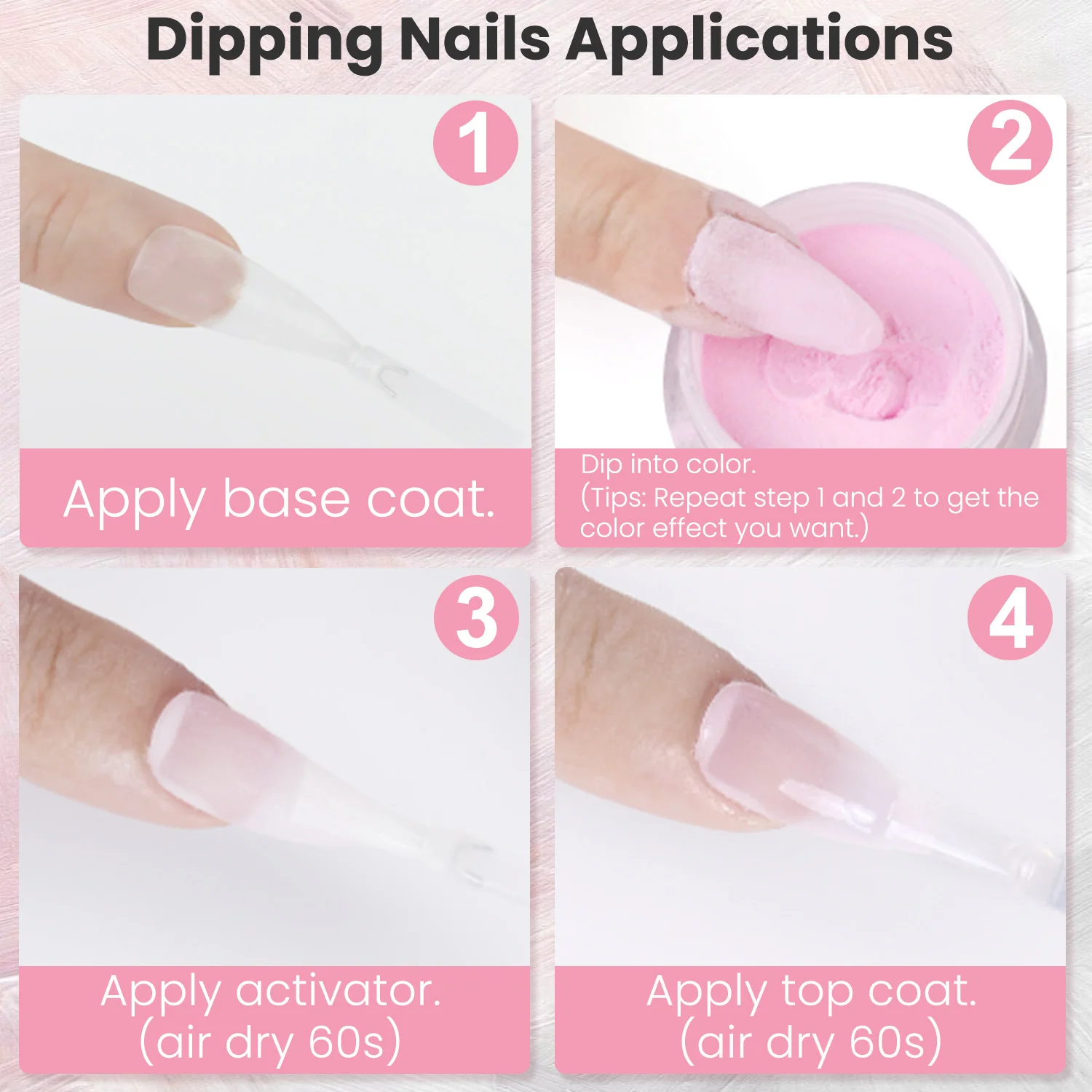 2 uds 1,06 oz/30g colores blanco y rosa polvo acrílico y polvo de inmersión 2 en 1 uso para extensión de uñas tallado manicura artística de uñas francesa