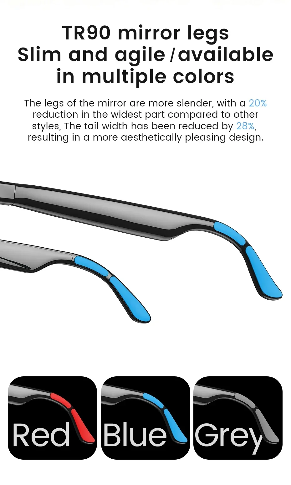 2026 Neue Audio-Smart-Brille mit elektrochromen Gläsern, magnetischer Aufladung, ultraklarem Bild, Bluetooth-Anruffunktion und Musikwiedergabe – Detail 5
