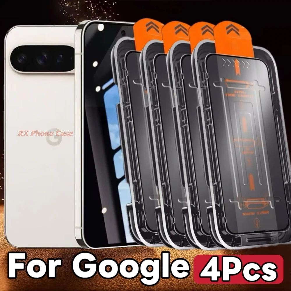 Protetor de Tela Anti-Espião Oleofóbico (1-4 Peças) para Google Pixel 9 Pro XL, 10 Pro XL, 8 Pro, 9A, 8A, 7A, 6A, 11 Pro com Desbloqueio por Impressão Digital