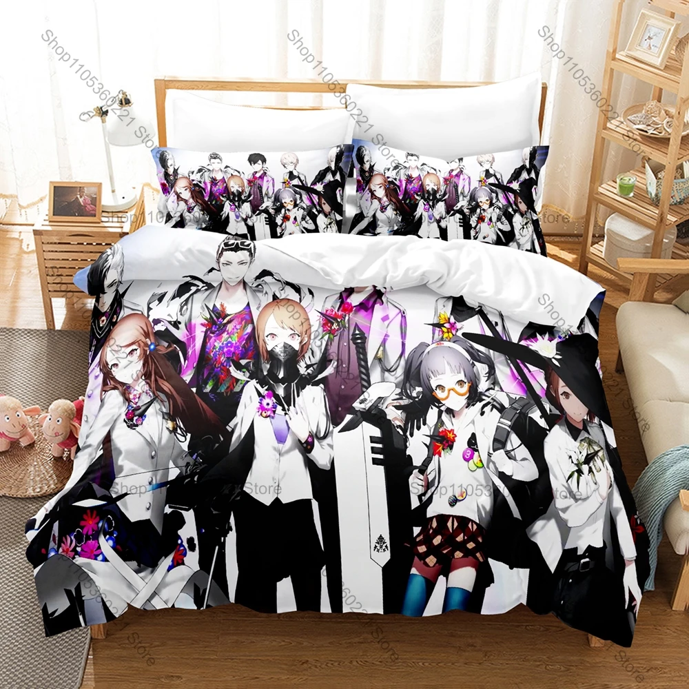 Caligula Overdose Visual Novel 3PCS Bedding Set Duvet Cover + 2 Pillowcases Microfiber 3D Printed Manga Bed Linens Home Decor