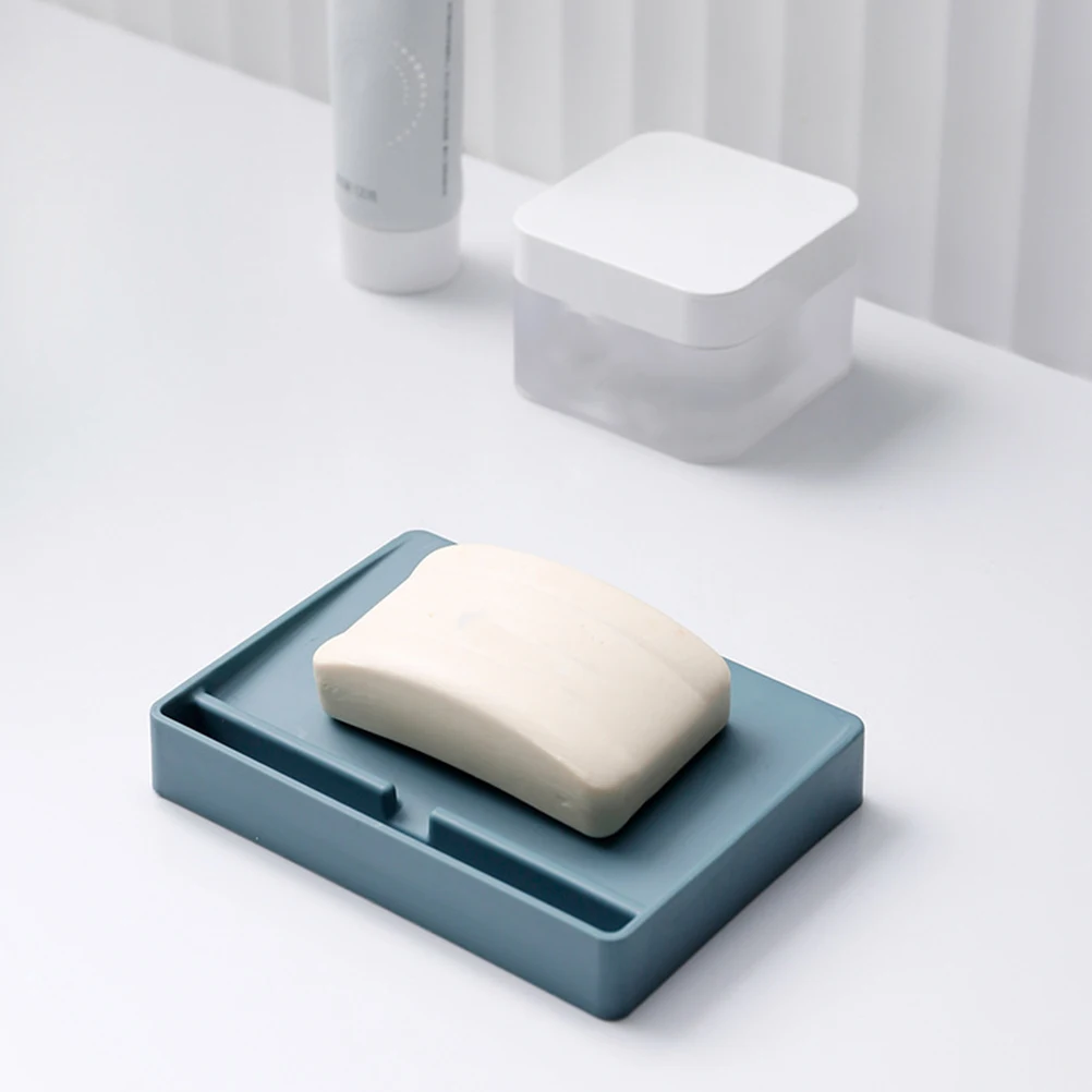 

2pcs Plastic Box Hips Material Soap Holder Drainage Design Frosted Surface Light Compact For Bathroom Kitchen Bathtub