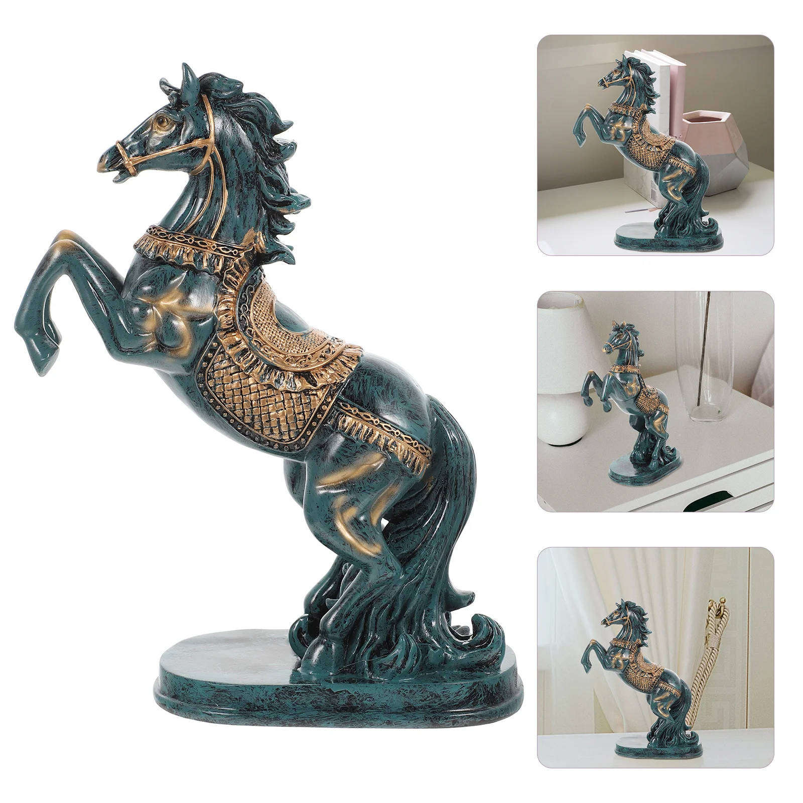 

Resin Standing Horse Decor Resin Desktop Ornament Creative Design Home Office Table Decoration Horse Toy