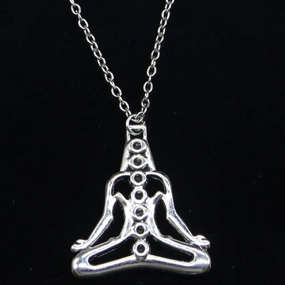 20pcs New Fashion Necklace 38x34mm yoga zazen buddha Pendants Short Long Women Men Colar Gift Jewelry Choker