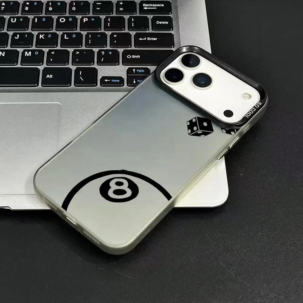 أزياء العلامة التجارية البلياردو عدد 8 حالة الهاتف آيفون 17 16 15 14 13 12 11 برو ماكس الهواء الملونة ماتي الليزر أورورا لامع Sho #6