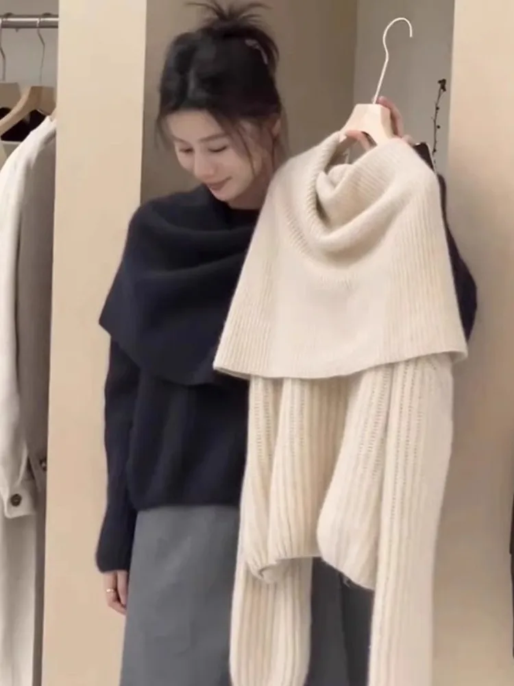 

Ladies Thiened Camere Sweater Loose Fit Soft Autumn Winter Knitted Top Commute Sle Long Sve Regular Length Color