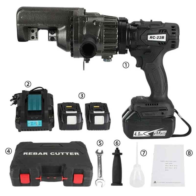 يده الكهربائية الهيدروليكية الصلب بار القص RC-22B شحن المحمولة الصلب بار آلة قطع حديد التسليح كماشة القطع أدوات 4-22 مللي متر #6
