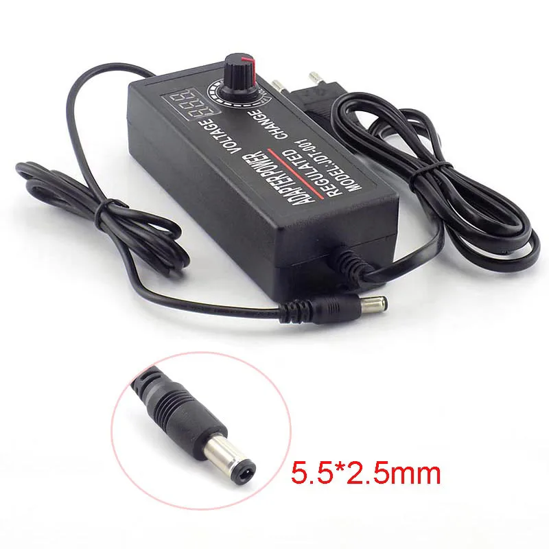 Adjustable Power Adapter AC 100-220V to DC 3-24V 2A CCTV Camera Power Supply Led Strip Light Display Screen Charger E1