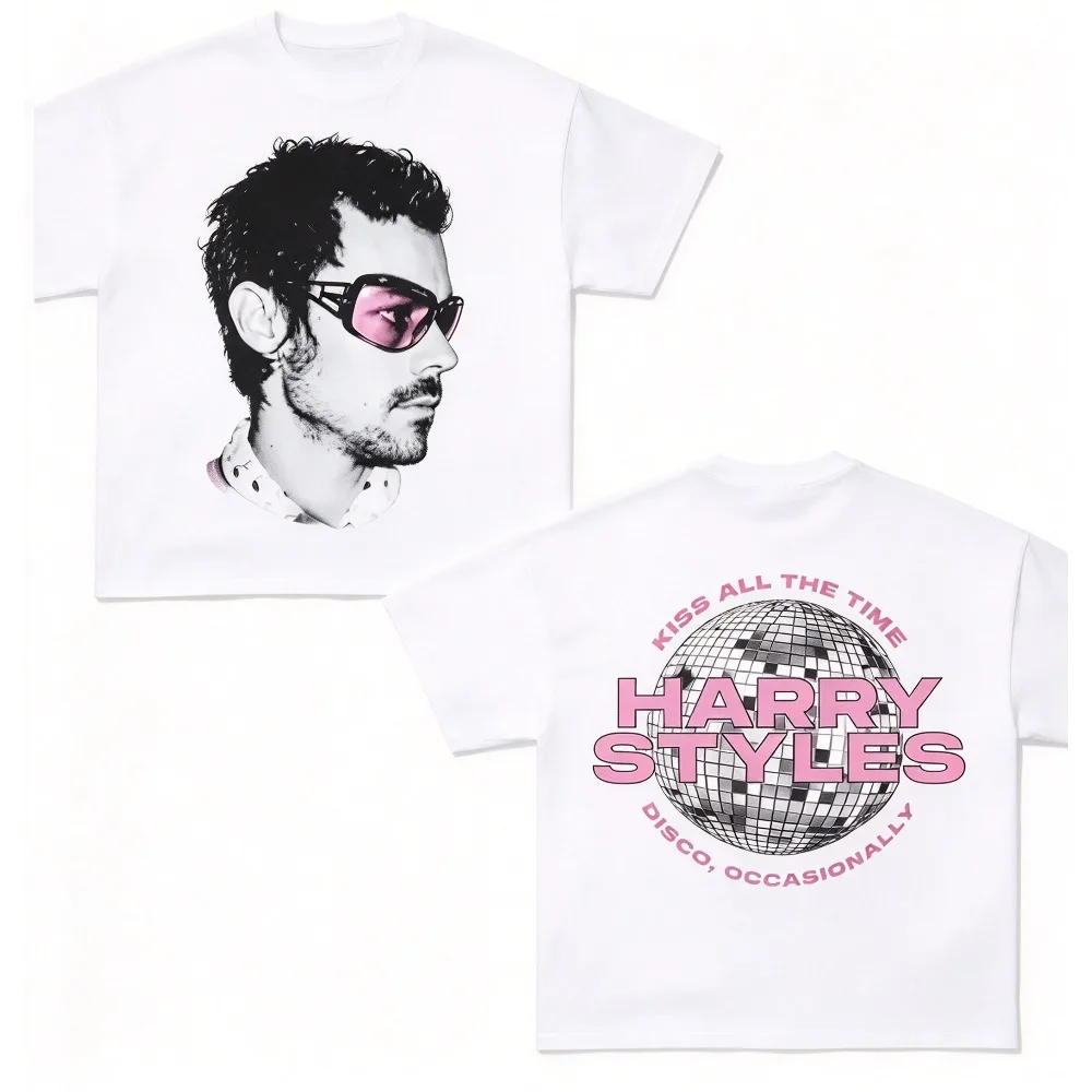 2026 New Harry Styles Together Together Tour Vintage Washed Print T-shirt Oversized Crew Neck Tops  Summer Trendy Streetwear