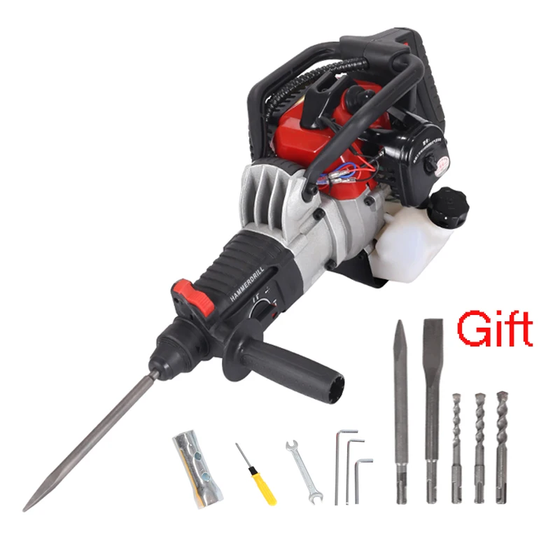 

1200W Electric Drill Demolition Hammer Gasoline Pickaxe Electric Diamond Head Concrete Percussion Hammer Rock Drilling Machine