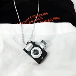 New Fashion Punk Mini Flash Camera Pendant Necklace for Women Men Vintage Creative Long Chain Camera Necklace Collar Jewelry