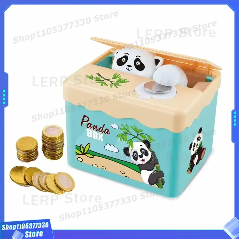 KS Cartoon Panda Piggy Bank Plastic Money Box Educational Toy For Kids Novelty Gift Catch Coin Storage Container Children
