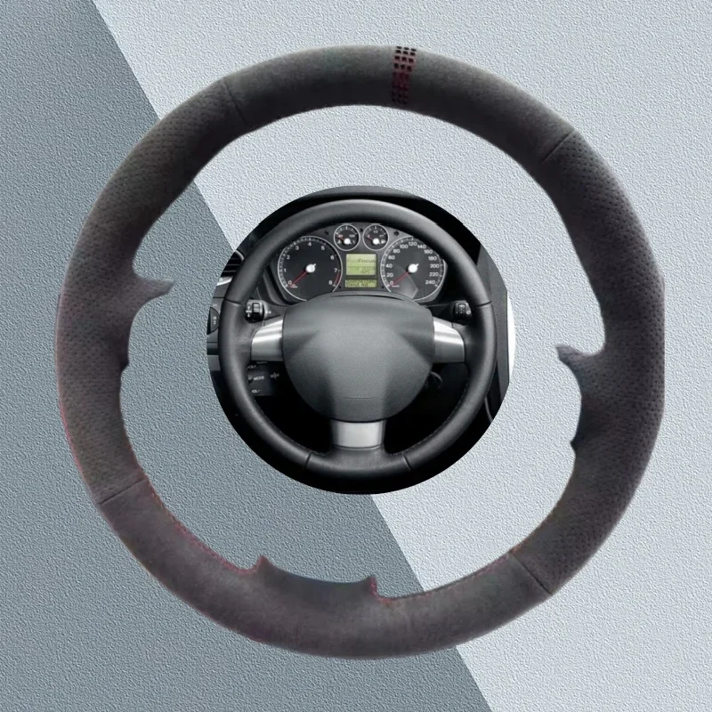 

Custom Car Steering Wheel Cover For Ford Focus ST 2005-2012 Focus RS 2009 2010-2011 Suede Leather Car Interior Accessories