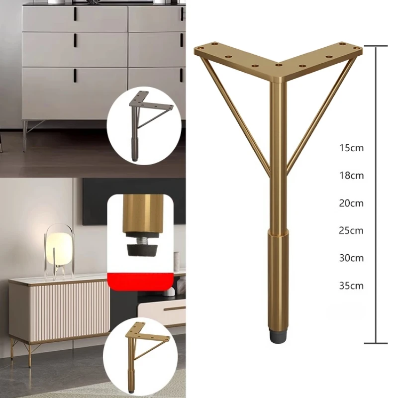 

1 шт., ножки для мебельного шкафа для телевизора, легкие роскошные ножки для дивана из нержавеющей стали, ножки стола, золотые опорные ножки для шкафа для ванной комнаты 15-35 см