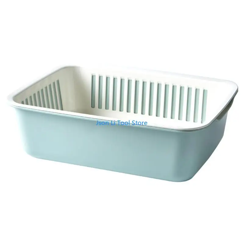 Y08D 2 in 1 Trình lọc nhà bếp Colander đặt gia đình Double Lớp cống nhựa cây nhựa thực vật