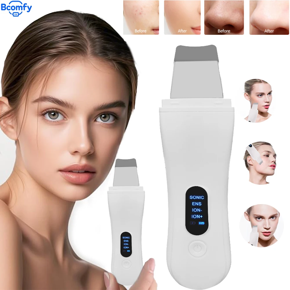 Ultrasone huidscrubber Gezichtsreiniger Peeling Mee-eterverwijderaar Gezichtshuid Exfoliator Schraper voor diepe gezichtsreiniging