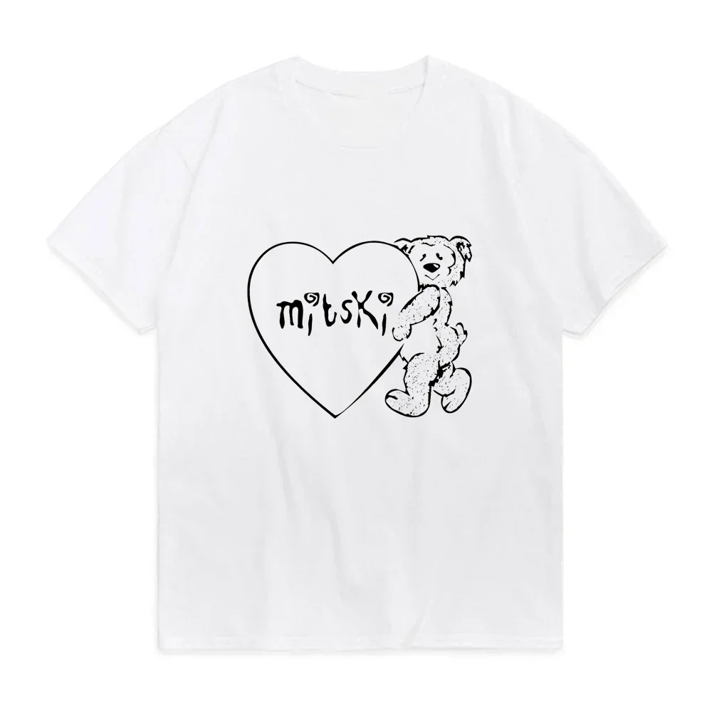 Men Fashion Popular Short Sleeve Cotton Summer Round Neck Loose Tee new Camisetas Custom Mitski Sweetheart Bear T Shirt for Men