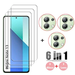 6in1 For Xiaomi Redmi Note 13 4G Tempered Glass Screen Glass Redmi Note 13 Pro Screen Protector HD Phone Lens Film Redmi Note 13