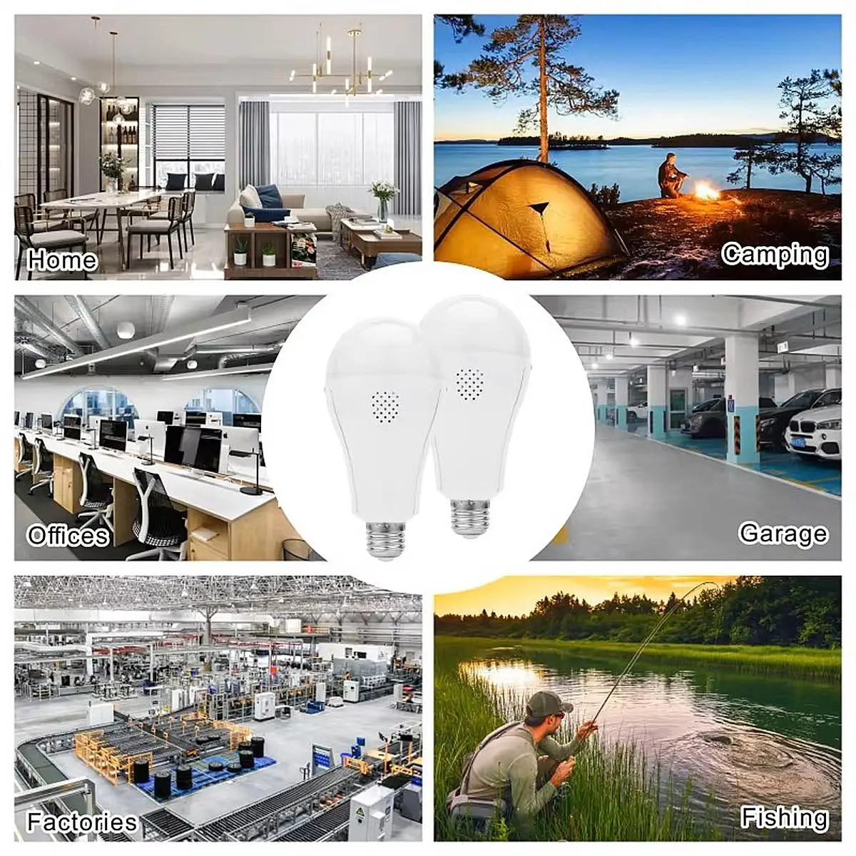 Lampadina a Led E27 15w con gancio Luce per tenda portatile per campeggio 6000k Lampadine ricaricabili di emergenza 110v/220v Decorazione esterna per la casa