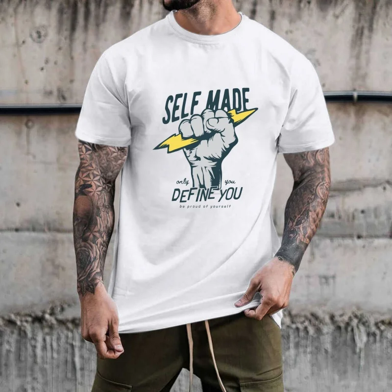 Street Style Inspirational Fist & Lightning Pattern Heat - Transfer White Ink Iron - on Decal, Suitable for T - shirts, Canvas