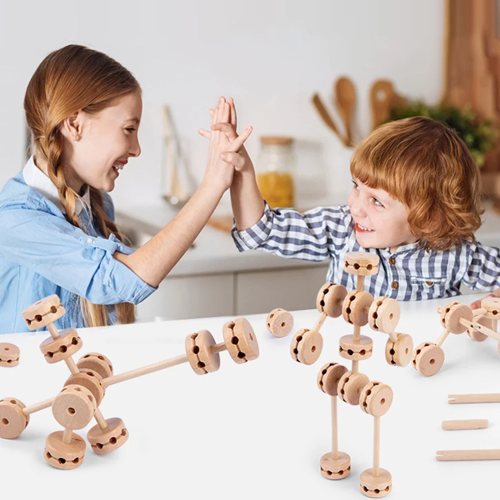 Variety Building Blocks Puzzles Educational Inserting Stacking Interesting Wooden Early Parent-child for Babies
