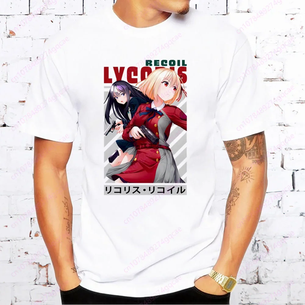 Lycoris نكف تي شيرت للرجال والنساء ، قمم قصيرة الأكمام ، أزياء للجميع ، mjima ، Chisato ، Nishikigi ، Takina