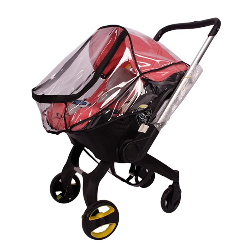 

AS96-Baby Carriage Rain Cover Breathable Double Zipper Windproof Rain Cover Stroller Raincoat Baby Seat Travel Accessories