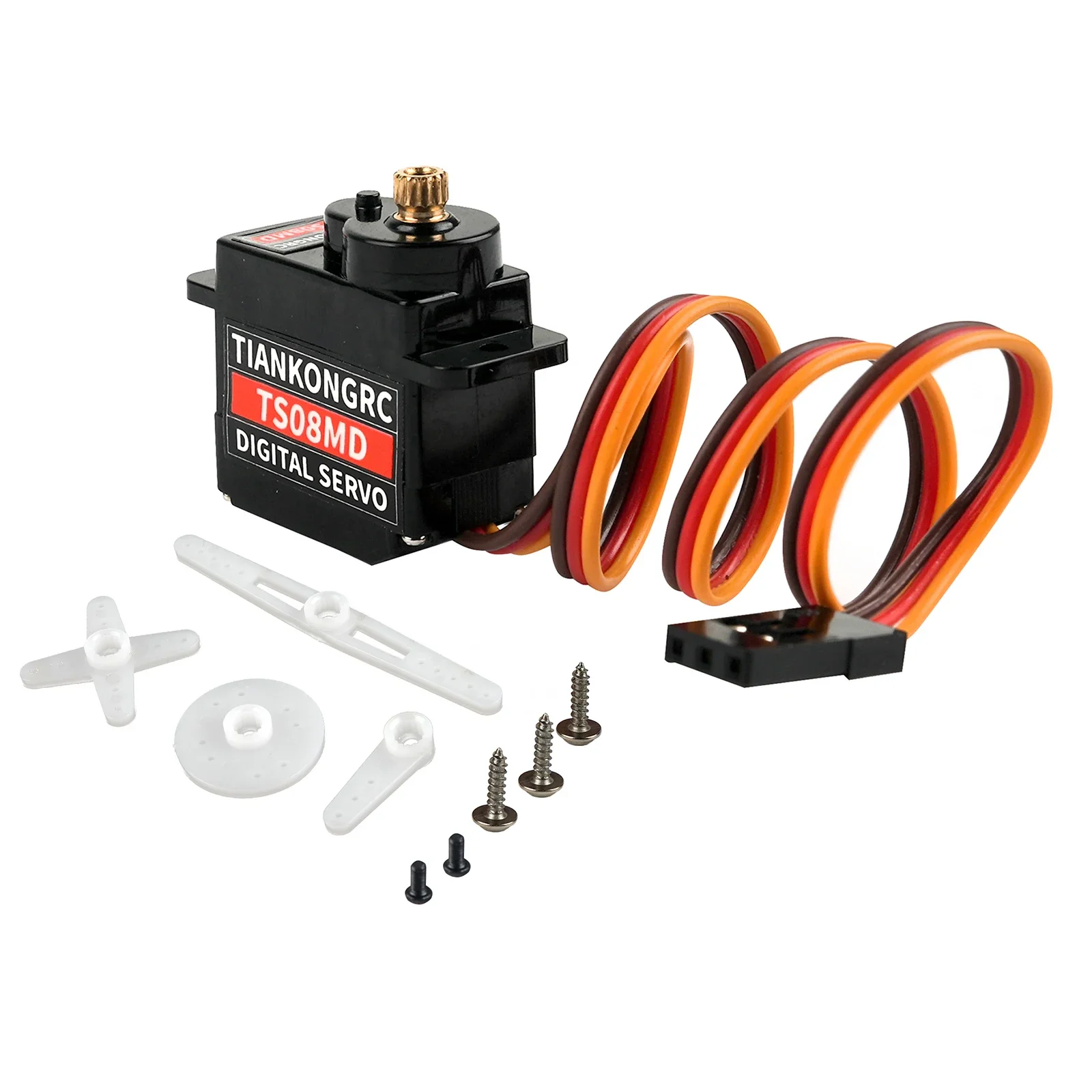 TS08MD-Mini Micro Servo Digital de engranaje de Metal, piezas de helicóptero RC 250 450, Helicóptero, Avión, coches, barco, Juguetes DIY